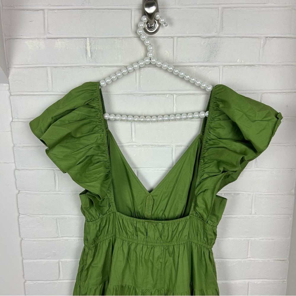 Tuckernuck Moon River Olive V Neck Maxi Dress Size L - Picture 9 of 12